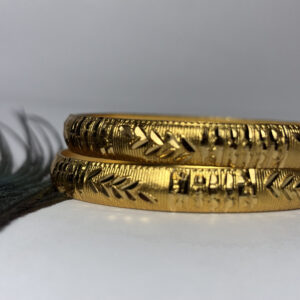 Elegant Gold-Plated Designer Bangles – Traditional Engraved Look