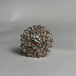 Vintage-Inspired Floral Rhinestone Ring