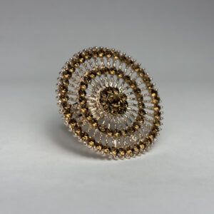 Elegant Round Crystal Statement Ring with Rhinestones